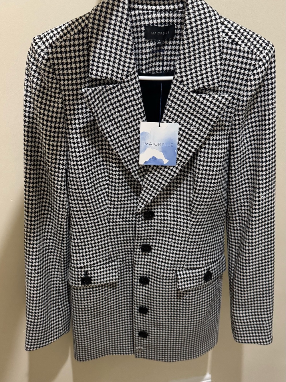 MAJORELLE Black & White Houndstooth Blazer - Picture 4 of 4